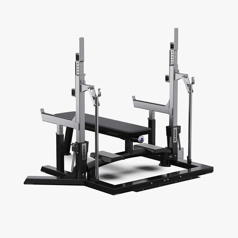 スクワットラックとベンチプレス台を備えたELEIKO コンペティションコンボラック IPF公認モデル