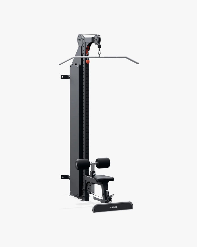 ELEIKO ラットプルダウン＆ローロウ コンボ 壁面設置型 120kg ホワイトの正面斜視