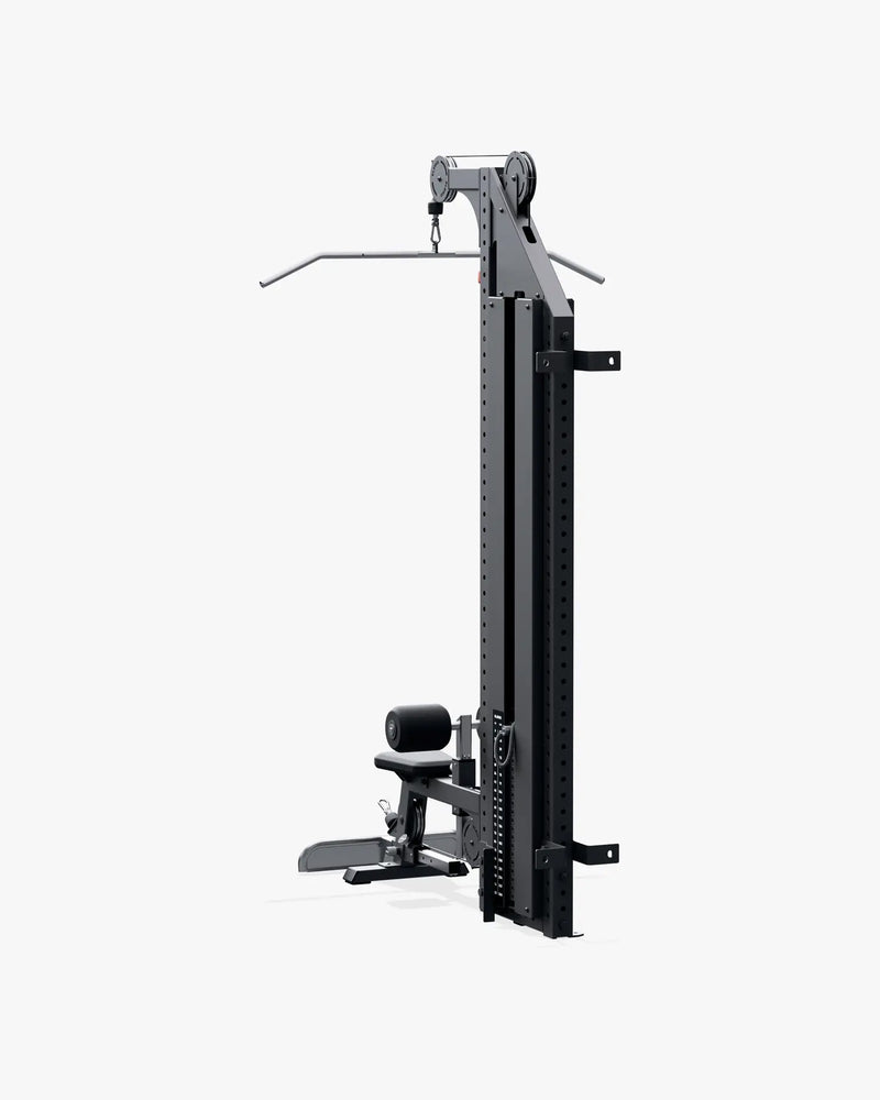 ELEIKO ラットプルダウン＆ローロウ コンボ 壁面設置型 120kg ブラックの背面斜視