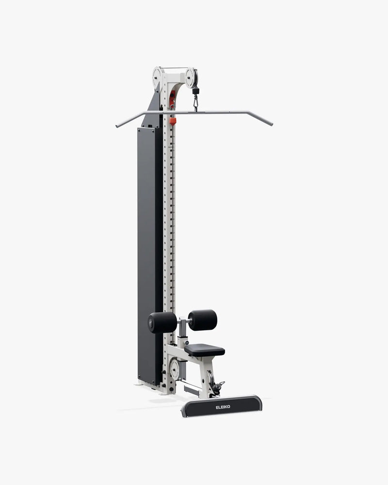 ELEIKO ラットプルダウン＆ローロウ コンボ マルチステーション型 ライトアイボリーの正面斜視