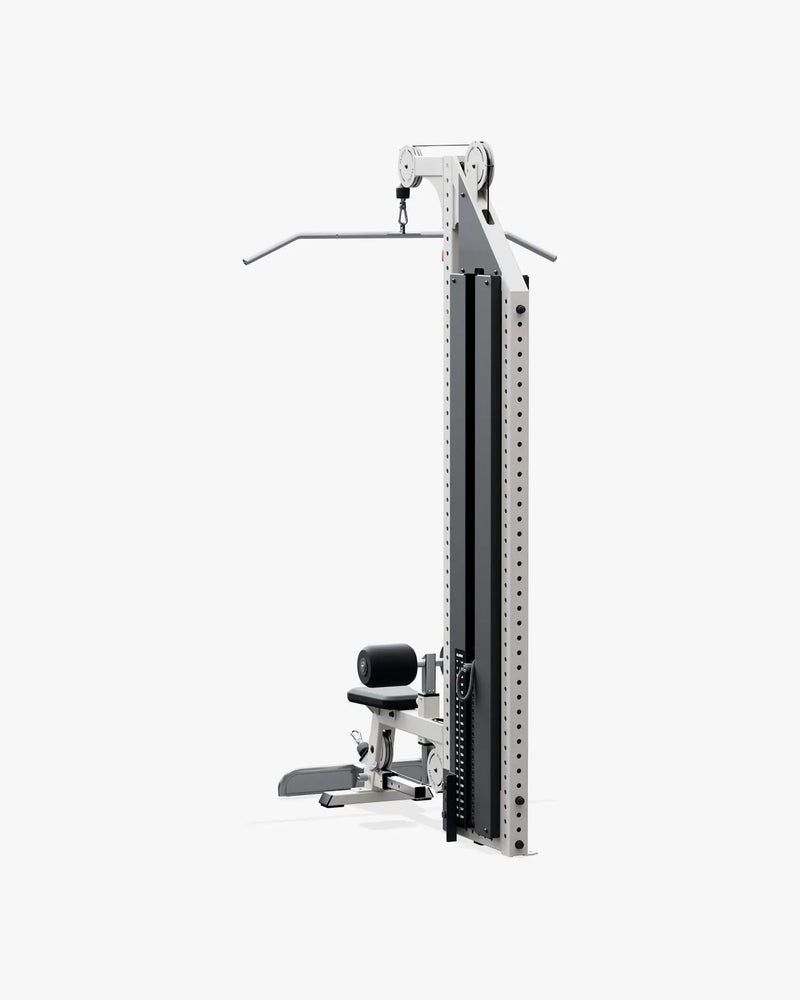 ELEIKO ラットプルダウン＆ローロウ コンボ マルチステーション型 ライトアイボリーの背面斜視