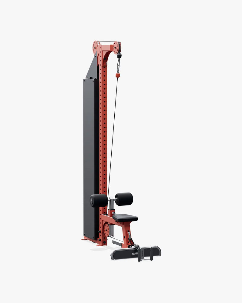 ELEIKO ラットプルダウン＆ローロウ コンボ マルチステーション型 バーミリオンのローロウ設定 正面斜視