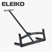 ELEIKO バーベルリフター ブラック 斜め前方から全体を捉えた構図でハンドル形状と支点フレーム構造が分かるバーベルジャッキ本体