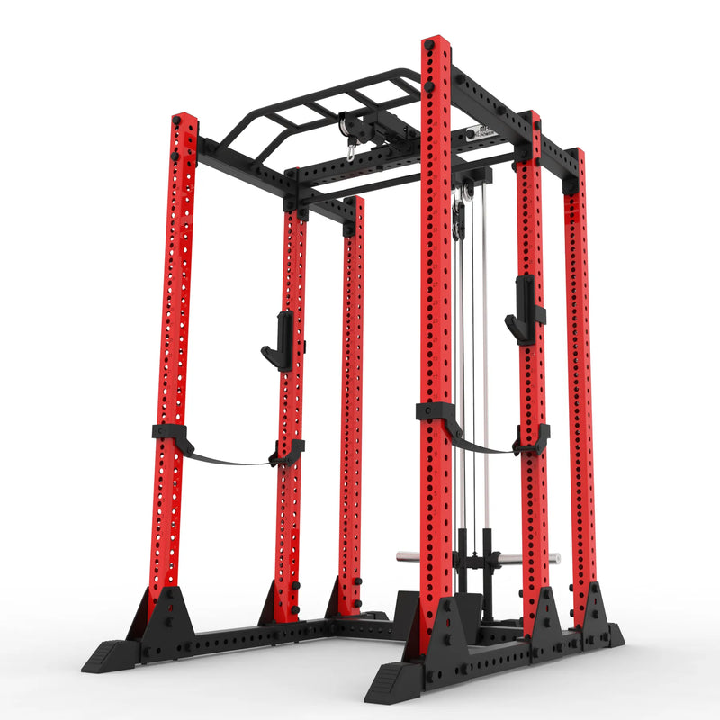 タイプ4_グロスレッド_プレートロード式ラットプルダウン/ローロウ