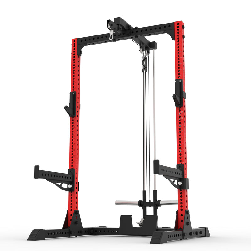 タイプ2_グロスレッド_プレートロード式ラットプルダウン/ローロウ