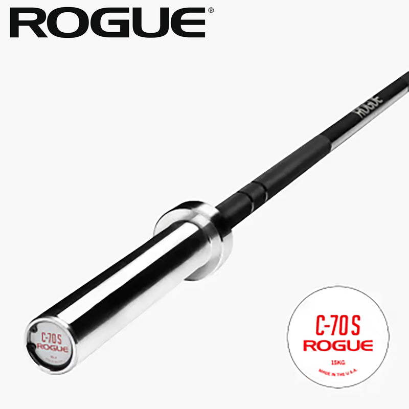 ROGUE C-70S バー ブラックセラコートのスリーブ端面ロゴを正面から捉えたディテール
