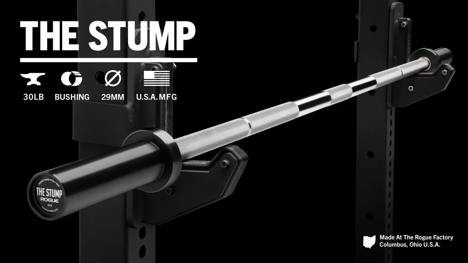 Rogue THE STUMP バーベルシャフト 30LB ROGUE 29MM スタンプバー — MBC POWER SHOP