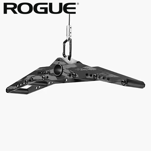 ROGUE CG-1C マルチグリップキャンバーケーブル＆ランドマインアタッチメント（アルミニウムフレーム）カモを正面やや上から捉えた全体構造、複数グリップ配置と湾曲フレーム形状が分かるケーブルアタッチメント