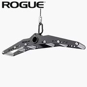 ROGUE CG-1C マルチグリップキャンバーケーブル＆ランドマインアタッチメント（アルミニウムフレーム）シルバーを正面やや上から捉えた全体構造、湾曲フレームと複数グリップ配置が分かるケーブルアタッチメント