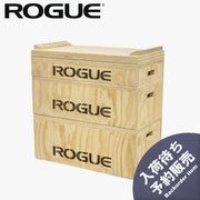ROGUE ウッドジャークブロックセット。積み重ね式の木製ジャークブロックで、重量挙げやクリーンプルに使用できる予約販売商品