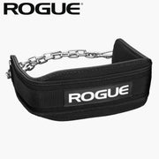 ROGUE エコーディップベルト ブラックを斜め前方から捉えた全体構造、パッド幅とチェーン接続部が分かるデザイン