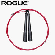 ROGUE SR-3 ブッシング スピードロープ ブラックを正面から捉えた全体ビュー、赤いワイヤーケーブルとブラックハンドルの構造が分かる構図