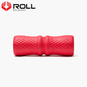 ROLL Recovery R4 ディープティシューボディローラー レッド 正面から全体を捉えた外観、中央の溝とダイヤモンドパターンを確認できるモビリティローラー