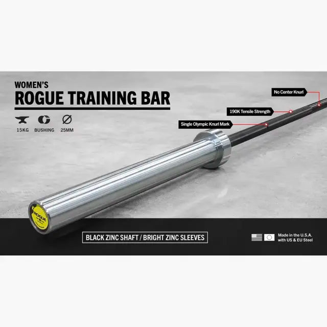 ROGUE 25MM ウィメンズトレーニングバー ブラックジンク — MBC POWER SHOP ROGUE 25MM ウィメンズトレーニングバー ブラックジンク — MBC POWER SHOP