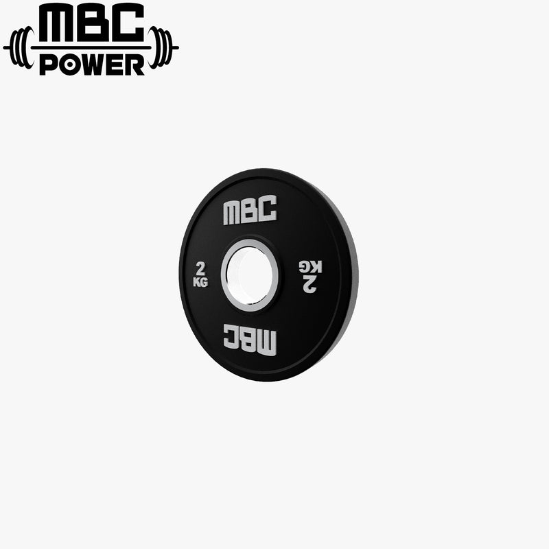 MBC チェンジプレート ブラック 2kg 斜めからの外観｜プレートの厚みと黒色の表面仕上げがわかる製品画像