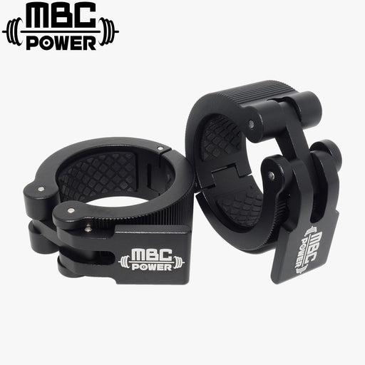 MBC アルミニウムカラーを正面から捉えた構図。シルバーカラーのアルミ削り出しボディと内側ラバー、クランプレバー形状が確認できる視点。