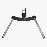 MBC オリジナルラック ディップハンドルアタッチメント 2.0 ブラック×シルバーを正面から捉えた全体ビュー、左右対称の可動アームと多段階調整穴が分かる構図