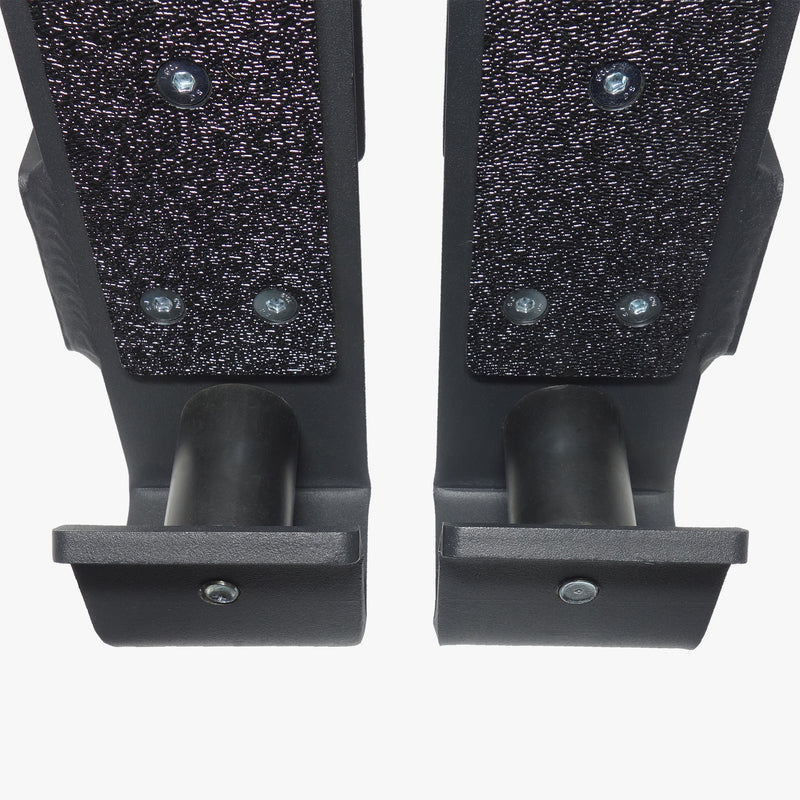 MBC オリジナルラック ローラーJ-カップ ブラック 正面クローズアップで高密度樹脂パッドと回転ローラー部を示すディテール