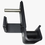 MBC オリジナルラック ローラーJ-カップ ブラック 斜め前方視点でローラー受け部と厚みのある保護パッド構造を確認できる形状