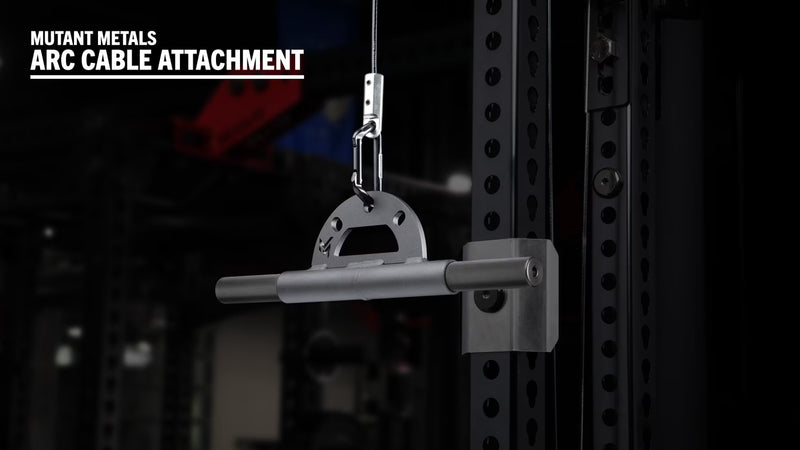 Mutant Metals ARC ケーブルアタッチメント ブラック ストレート5インチ仕様を正面左寄りから捉え、直線バー形状とローレット加工部が分かる角度