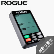 ROGUE エコーバイク交換用パーツ コンソール ブラック。斜め前方から見た液晶モニター本体で、インターバル、目標値、心拍数の表示エリアとSTART・STOPなどの操作ボタンを備えた交換用ディスプレイ。