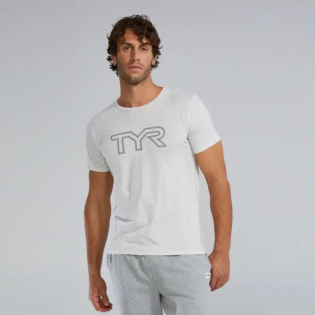 【セール】TYR メンズ ウルトラソフト ライトウェイト トライブレンドテックTシャツ - ビッグロゴ